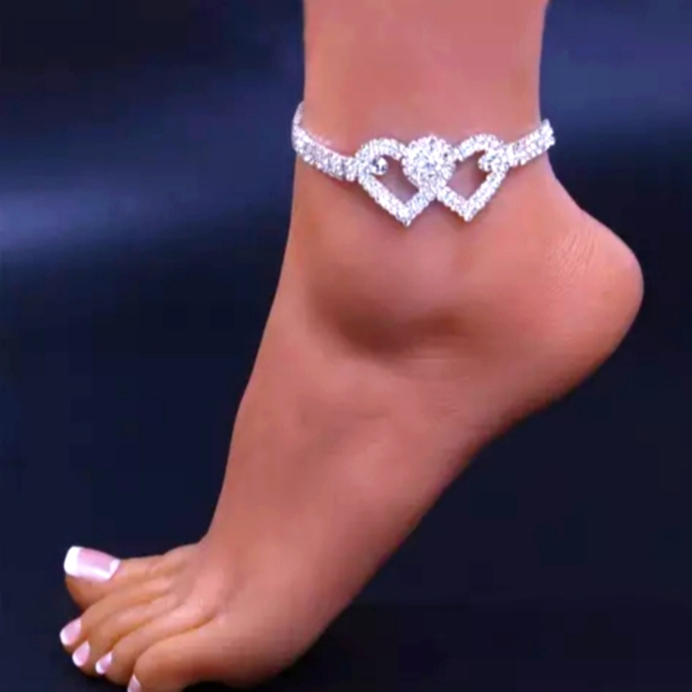 Women's silver gold plated bling anklet for women